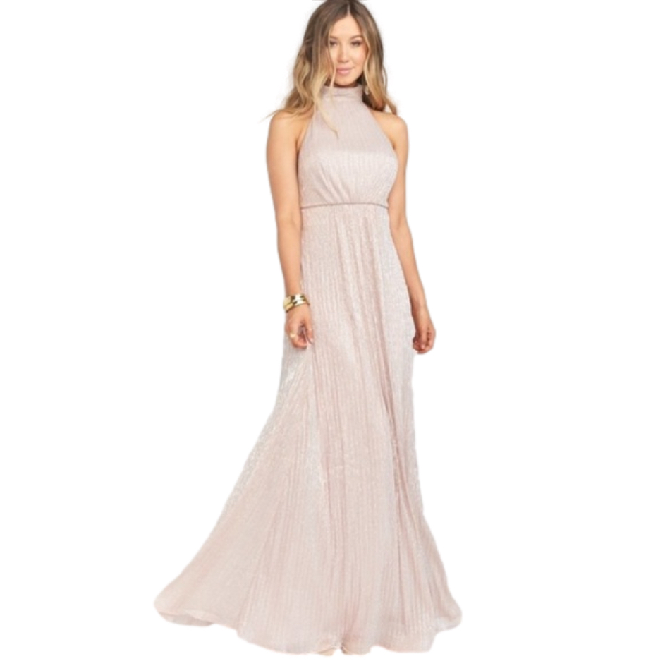 Show Me Your Mumu Collette Maxi Dress In Mauve - Sz Medium - Formal Dress - Gold